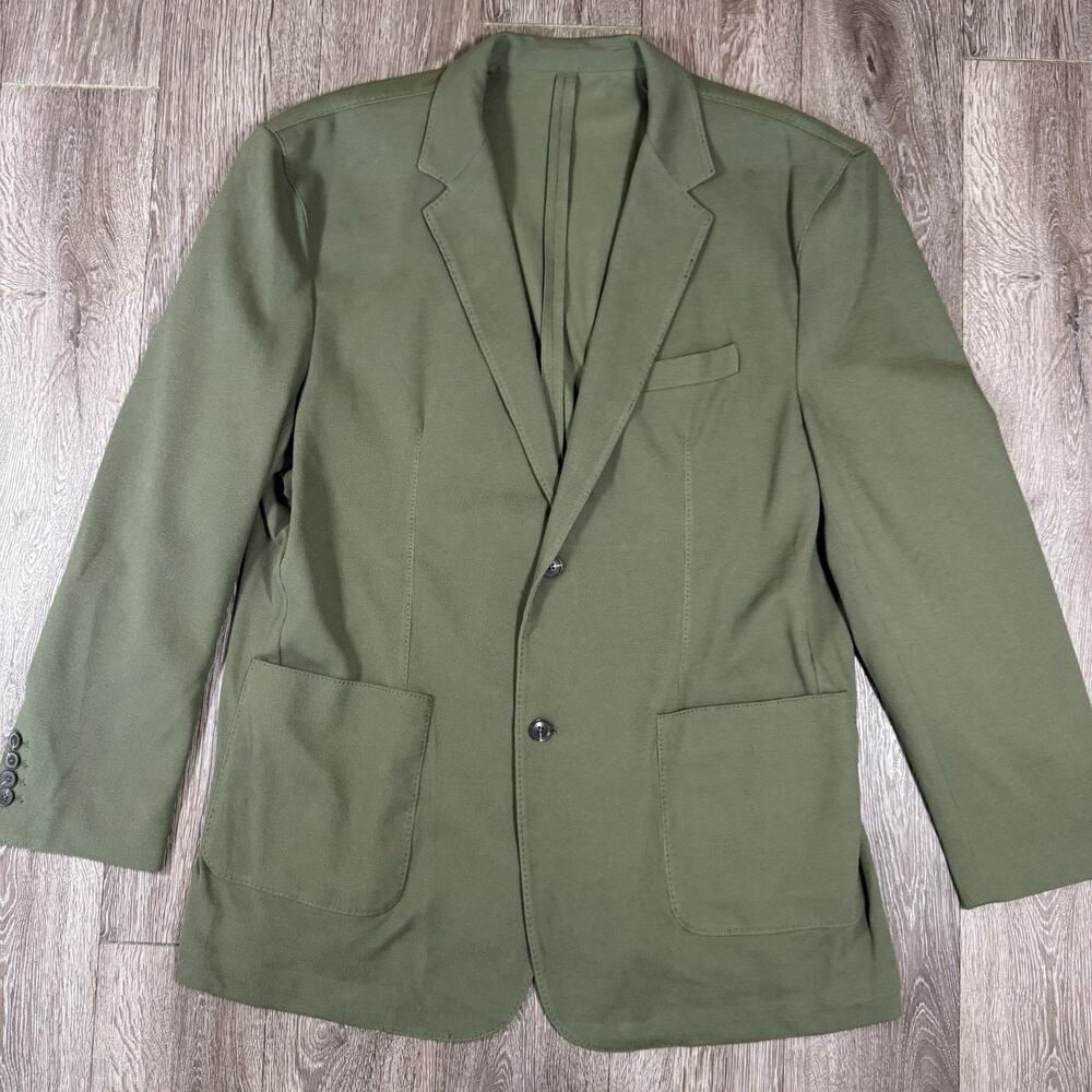 Quince Men Cotton Pique Knit Blazer Olive Outerwear XXL
